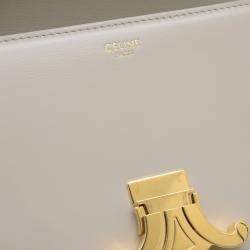 Celine Triomphe Teen Ivory Leather Shoulder Bag