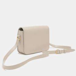 Celine Triomphe Teen Ivory Leather Shoulder Bag