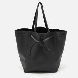 Celine Black Leather Medium Cabas Phantom Tote