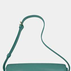 Celine Triomphe Claude Shoulder Bag Turquoise Shiny Calf Leather