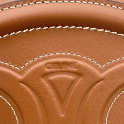 Celine Cuir Triomphe Oval Brown Leather Purse Shoulder Bag