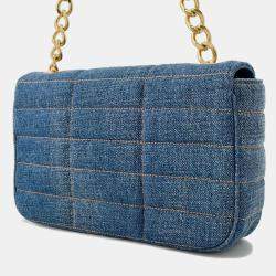 Celine Chain shoulder Bag Blue Denim