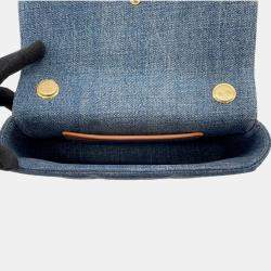 Celine Chain shoulder Bag Blue Denim