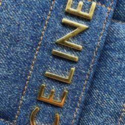 Celine Chain shoulder Bag Blue Denim