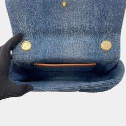  Celine Blue Denim Chain Shoulder Bag 
