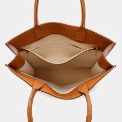 Celine Vertical Cabas Natural/Tan Canvas Leather
