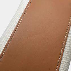 Celine Vertical Cabas Natural/Tan Canvas Leather