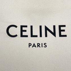 Celine Vertical Cabas Natural/Tan Canvas Leather