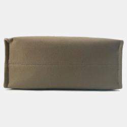 Celine Triomphe Large Cabas Thais Tote Bag Khaki Canvas Leather Size Large