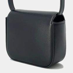 Celine Triomphe Claude Shoulder Bag Black Leather Size Mini