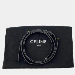 Celine Triomphe Claude Shoulder Bag Black Leather Size Mini