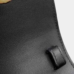 Celine Triomphe Claude Shoulder Bag Black Leather Size Mini