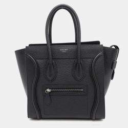 Celine Luggage Shopper Black Leather Size Micro