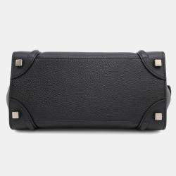 Celine Luggage Shopper Black Leather Size Micro