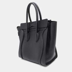 Celine Luggage Shopper Black Leather Size Micro