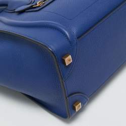 Celine Blue Leather Micro Luggage Tote