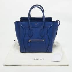 Celine Blue Leather Micro Luggage Tote
