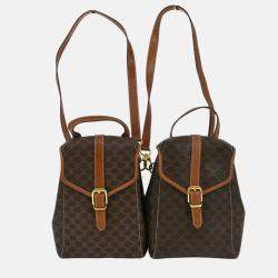 Celine Brown Macadam Twin Backpack