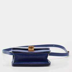 Pre Owned Celine Blue Leather Small Classic Box Flap Bag