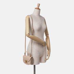 Celine Beige Mini Shiny Calfskin Besace Clea Satchel
