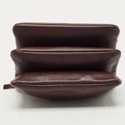 Celine Burgundy Leather Small Trio Crossbody Bag