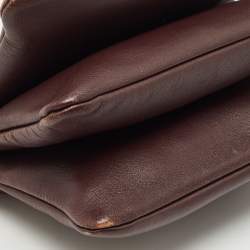 Celine Burgundy Leather Small Trio Crossbody Bag