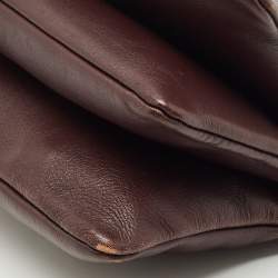 Celine Burgundy Leather Small Trio Crossbody Bag