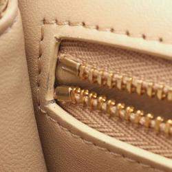 Celine Beige Medium Leather Triomphe Frame Crossbody