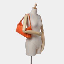Celine Orange Medium Supple Grained Calfskin Romy Shoulder Bag