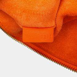 Celine Orange Medium Supple Grained Calfskin Romy Shoulder Bag