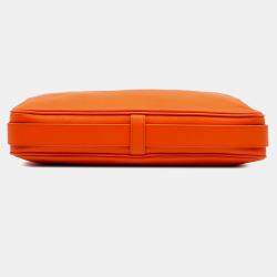 Celine Orange Medium Supple Grained Calfskin Romy Shoulder Bag