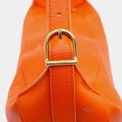 Celine Orange Medium Supple Grained Calfskin Romy Shoulder Bag