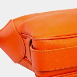 Celine Orange Medium Supple Grained Calfskin Romy Shoulder Bag