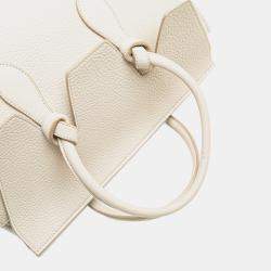 Celine White Small Grained Calfskin Tie Knot Handbag