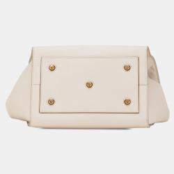 Celine White Small Grained Calfskin Tie Knot Handbag