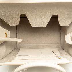 Celine White Small Grained Calfskin Tie Knot Handbag