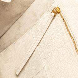 Celine White Small Grained Calfskin Tie Knot Handbag