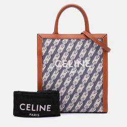 Celine Blue Small Canvas Triomphe Maillon Vertical Cabas Satchel