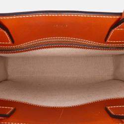 Celine Blue Small Canvas Triomphe Maillon Vertical Cabas Satchel