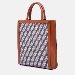 Celine Blue Small Canvas Triomphe Maillon Vertical Cabas Satchel