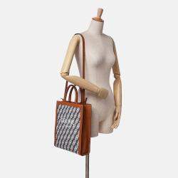 Celine Blue Small Canvas Triomphe Maillon Vertical Cabas Satchel