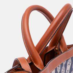 Celine Blue Small Canvas Triomphe Maillon Vertical Cabas Satchel