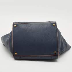Celine Navy Blue Leather Medium Phantom Luggage Bag