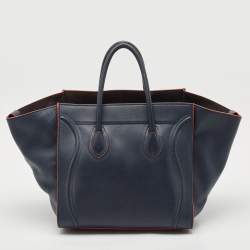 Celine Navy Blue Leather Medium Phantom Luggage Bag