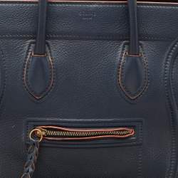 Celine Navy Blue Leather Medium Phantom Luggage Bag