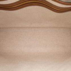 Celine Beige/Brown Triomphe Embroidered Canvas Horizontal Cabas