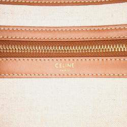 Celine Beige/Brown Triomphe Embroidered Canvas Horizontal Cabas