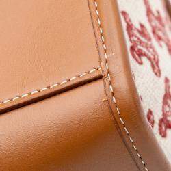 Celine Beige/Brown Triomphe Embroidered Canvas Horizontal Cabas