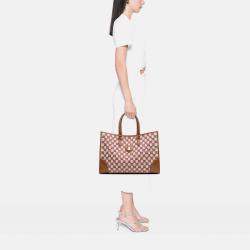 Celine Beige/Brown Triomphe Embroidered Canvas Horizontal Cabas