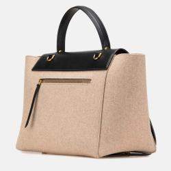 Celine Beige/Black Mini Felt Handbag
